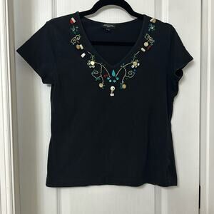 Embellished T-shirt by Notations size PM Vintage